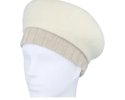 Boiled Wool White Beret - Seeberger