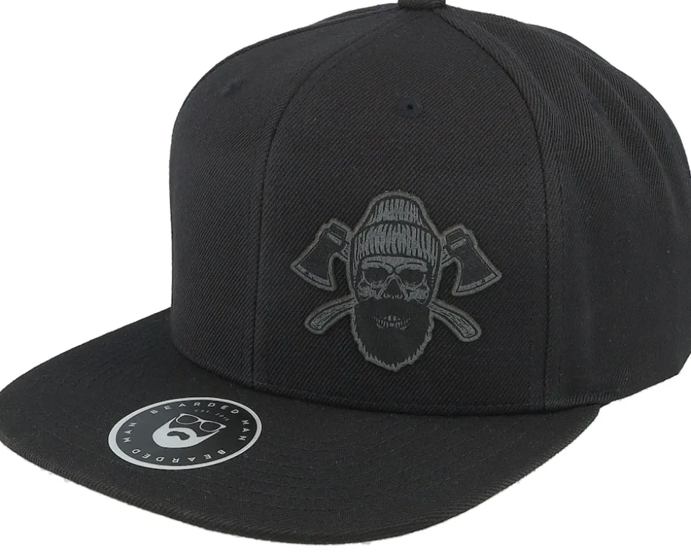 Bone Beard Axes Black Snapback - Bearded Man