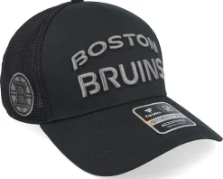 Boston Bruins Authentic Pro Road Black A-frame Trucker - Fanatics