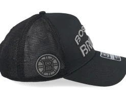Boston Bruins Authentic Pro Road Black A-frame Trucker - Fanatics