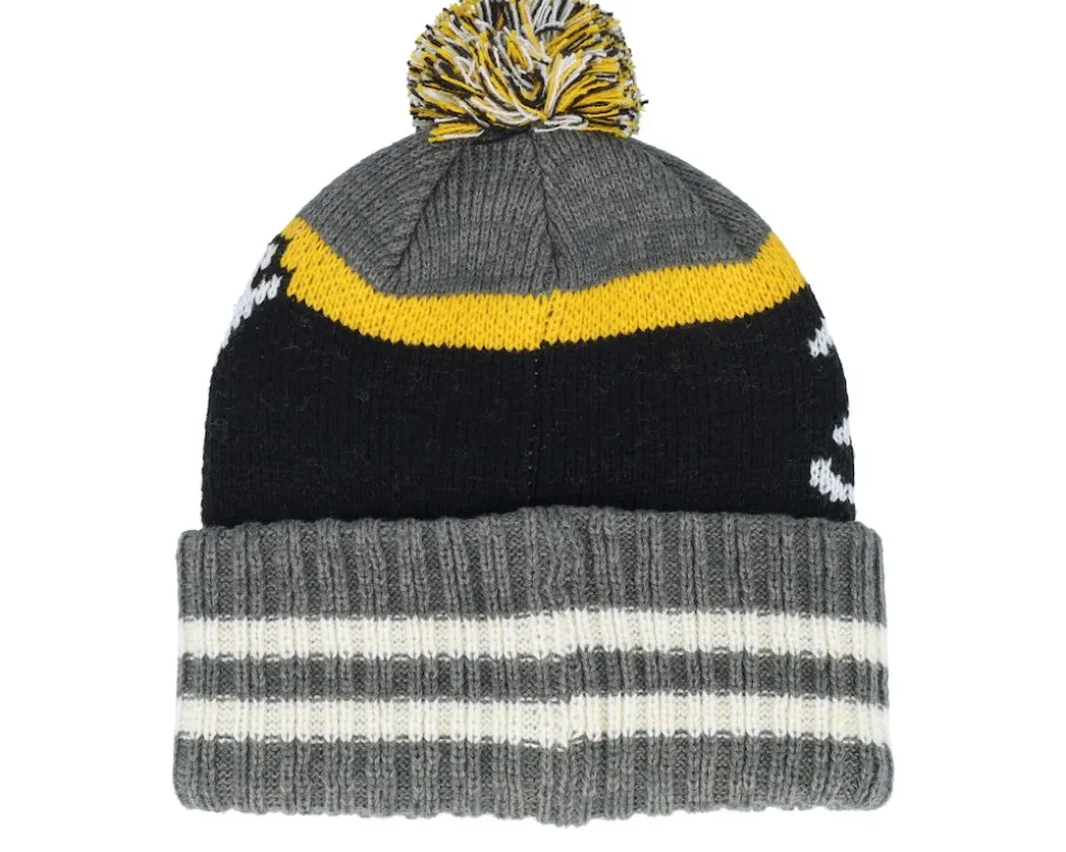 Boston Bruins Hyperbolic 47 Cuff Beanie Charcoal/Black/Yellow Pom - 47 Brand