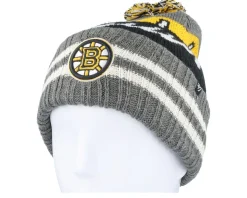 Boston Bruins Hyperbolic 47 Cuff Beanie Charcoal/Black/Yellow Pom - 47 Brand