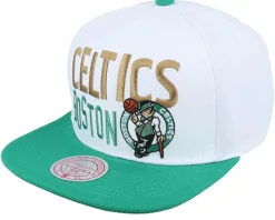Boston Celtics Toss Up White/Green Snapback - Mitchell & Ness