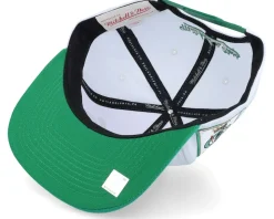 Boston Celtics Toss Up White/Green Snapback - Mitchell & Ness