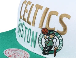 Boston Celtics Toss Up White/Green Snapback - Mitchell & Ness