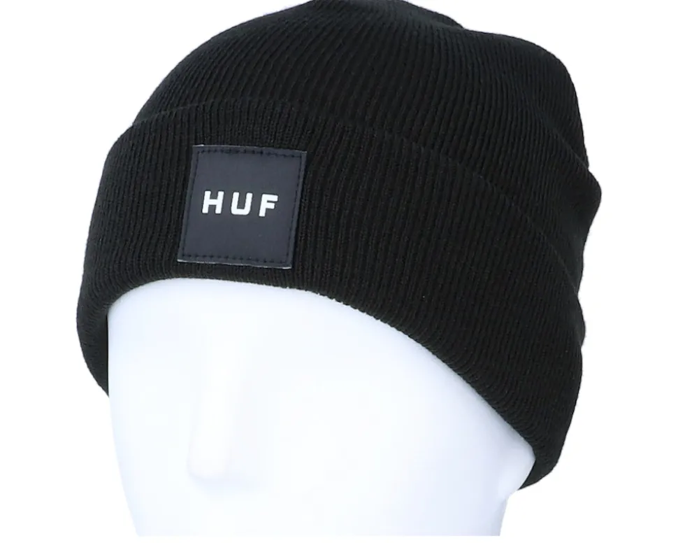 Box Logo Beanie Black Cuff - HUF