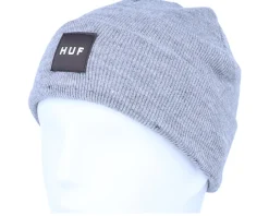 Box Logo Beanie Grey Heather Cuff - HUF