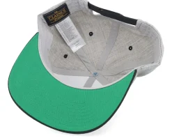 Brooklyn 3d Script Heather Grey/Black Snapback - Lucid Smile