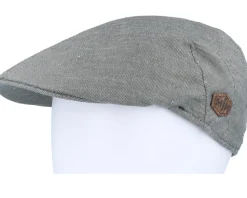 Bruce 41 Linen/Cotton Green Flat Cap - MJM Hats