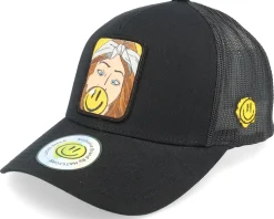 Bubblegum Smile Patch Black A-framed Trucker - Lucid Smile