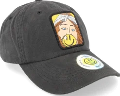 Bubblegum Smile Patch Black Dad Cap - Lucid Smile
