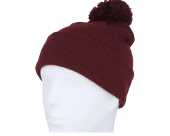 Burgundy Pom Blank Beanie - Beechfield