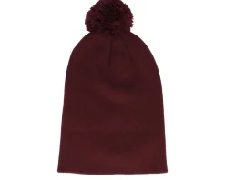 Burgundy Pom Blank Beanie - Beechfield