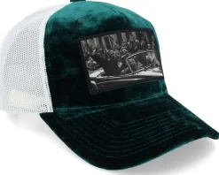 Cabriolet Party Green/Ivory Velvet Trucker - Public Domain