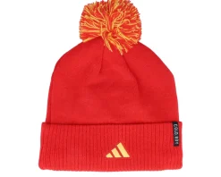 Calgary Flames NHL Cuff Beanie Red Pom - Adidas