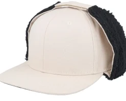 Canvas Flatbrim Beige/Black Earflap - Equip