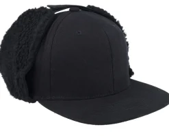 Canvas Flatbrim Black Earflap - Equip