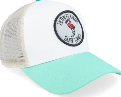 Cap Hft Filthy Flamingo Khaki/White/Blue A-Frame Trucker - Coastal