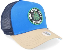 Cap Hft Food Seed Royal/Khaki A-Frame Trucker - Djinns