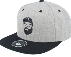 Cap Man Grey/Black Snapback - Bearded Man