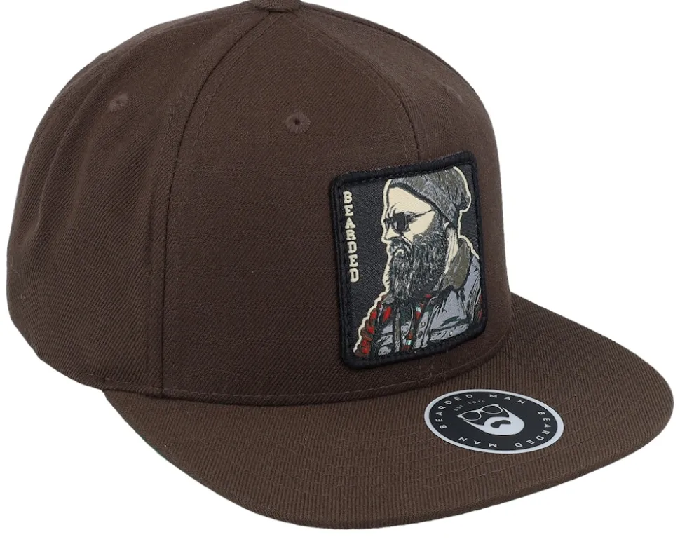 Cap Man Modern Classic Dark Brown Snapback - Bearded Man