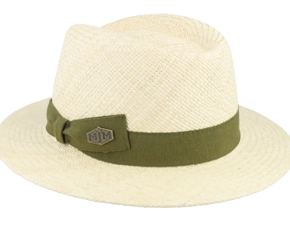 Capai Panama Natural Green Band Straw Hat - MJM Hats