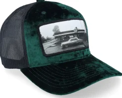 Car & Drive-through Velvet Green/Black A-frame Trucker - Calza Pennello