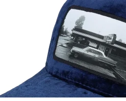 Car & Drive-through Velvet Navy A-Frame Trucker - Calza Pennello