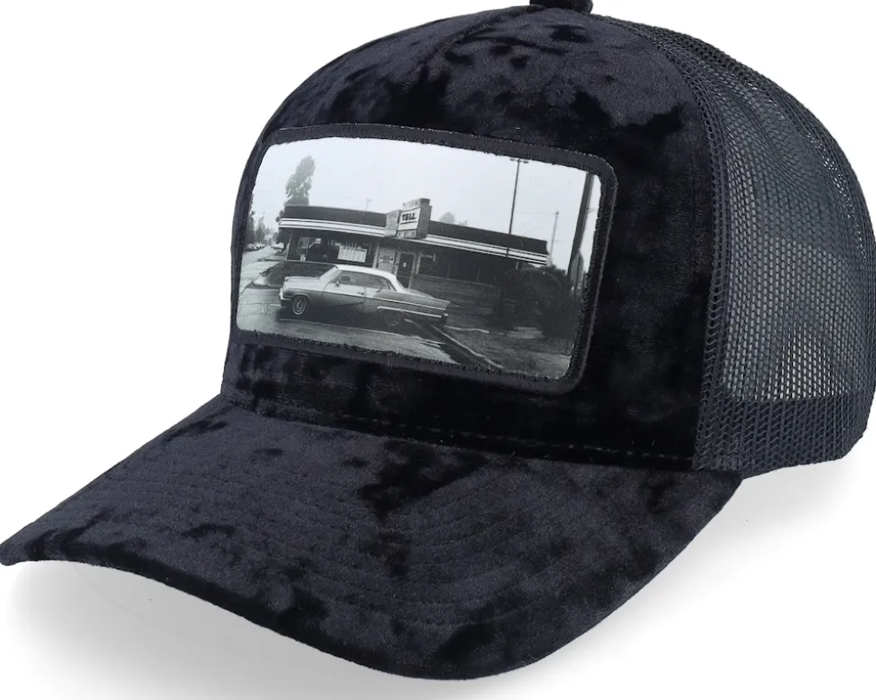 Car & Drive-through Velvet Navy A-Frame Trucker - Calza Pennello