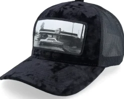 Car & Drive-through Velvet Black A-Frame Trucker - Calza Pennello