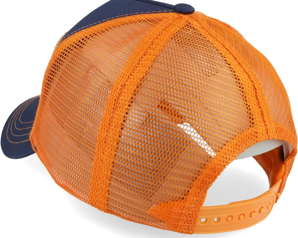 Cash Is King Dark Blue/Orange A-Frame Trucker - John Hatter & Co