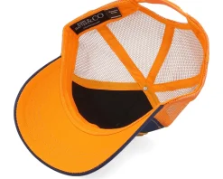Cash Is King Dark Blue/Orange A-Frame Trucker - John Hatter & Co