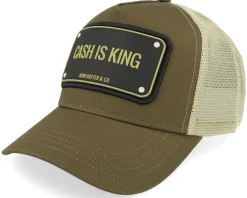 Cash Is King Green A-Frame Trucker - John Hatter & Co