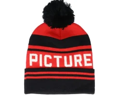 Casu Beanie B Black Red/Black Pom - Picture