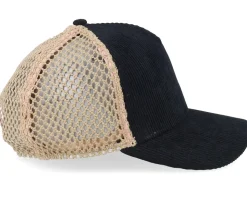Casual Corduroy Mesh Black/Bisque A-Frame Trucker - Djinns