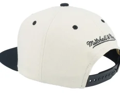 Charlotte Hornets Evergreen Cream Off White/Black Snapback - Mitchell & Ness