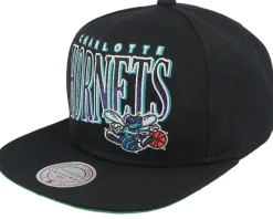 Charlotte Hornets Line Work Black Snapback - Mitchell & Ness