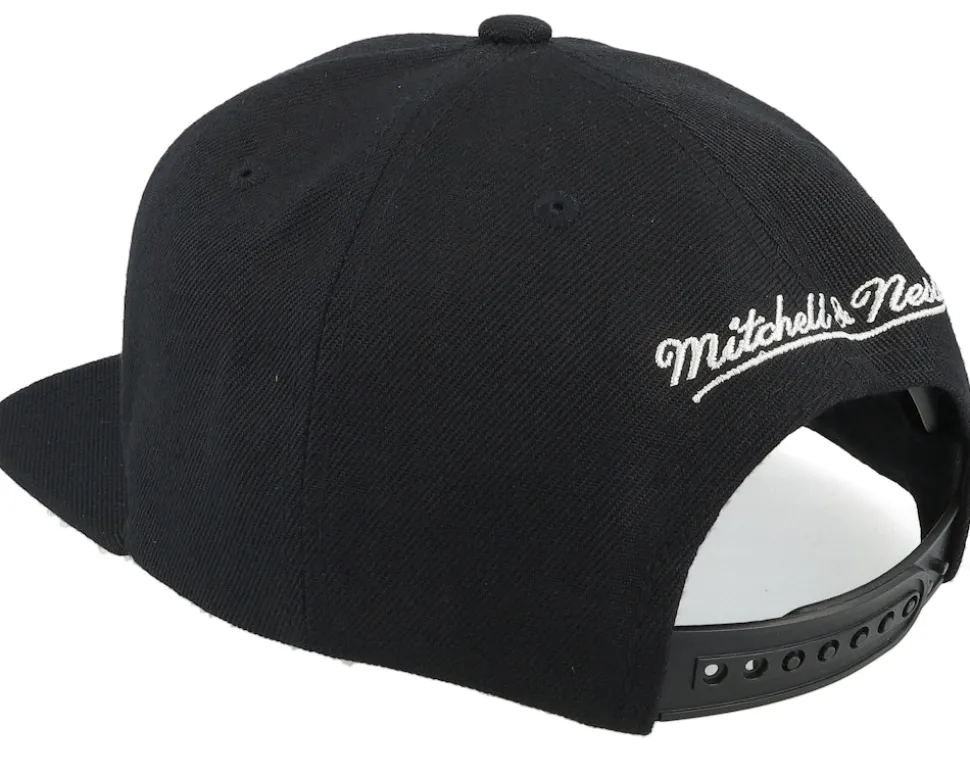 Charlotte Hornets Line Work Black Snapback - Mitchell & Ness