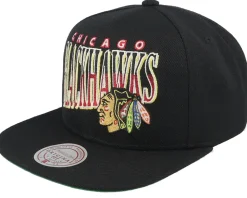 Charlotte Hornets Line Work Black Snapback - Mitchell & Ness