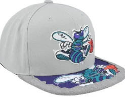 Charlotte Hornets Munch Time Hwc Grey Snapback - Mitchell & Ness