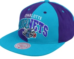 Charlotte Hornets Pinwheel Of Fortune Teal/Purple Snapback - Mitchell & Ness