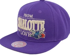 Charlotte Hornets With Love Hwc Purple Snapback - Mitchell & Ness