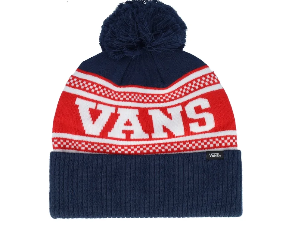 Check Beanie Dress Blues Pom - Vans