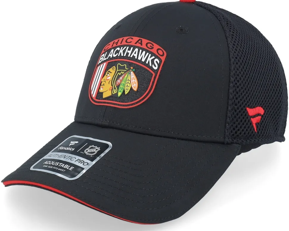 Chicago Blackhawks Authentic Pro Draft Black/A. Red Trucker - Fanatics