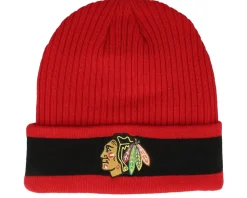 Chicago Blackhawks Beanie Red/Black Cuff - Fanatics