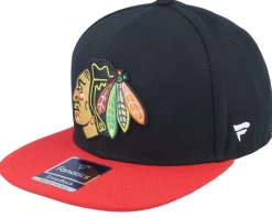 Chicago Blackhawks Black/Athletic Red Snapback - Fanatics