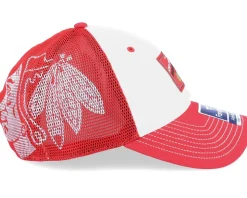 Chicago Blackhawks Block Party Dad Cap Athletic Red/White Trucker - Fanatics