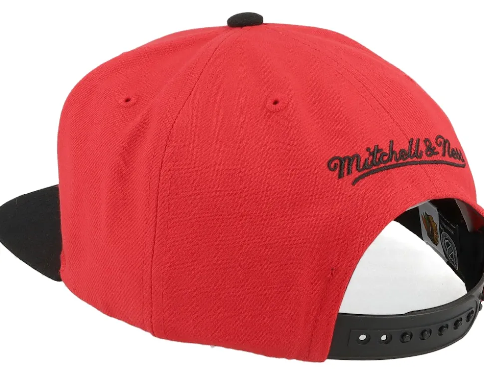 Chicago Blackhawks Crooked Path Red/Black Snapback - Mitchell & Ness