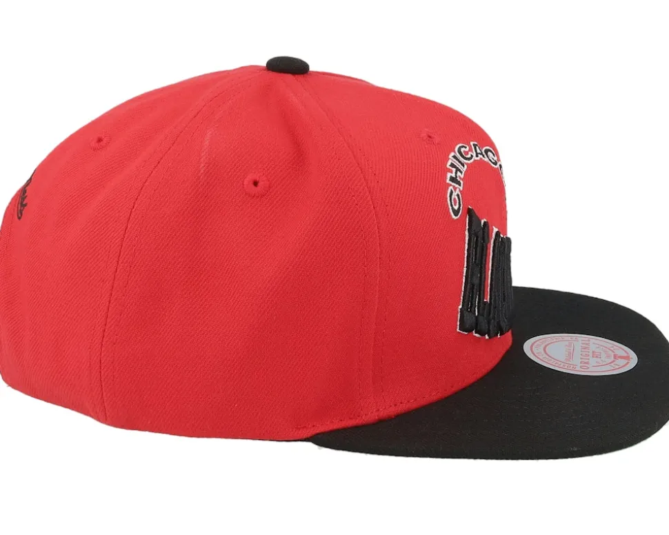 Chicago Blackhawks Crooked Path Red/Black Snapback - Mitchell & Ness