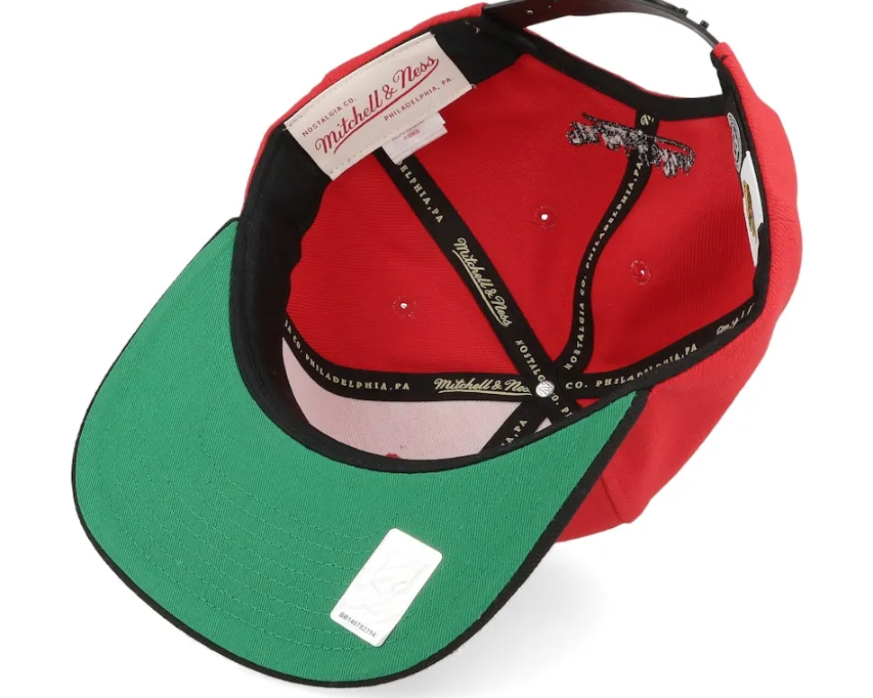 Chicago Blackhawks Crooked Path Red/Black Snapback - Mitchell & Ness